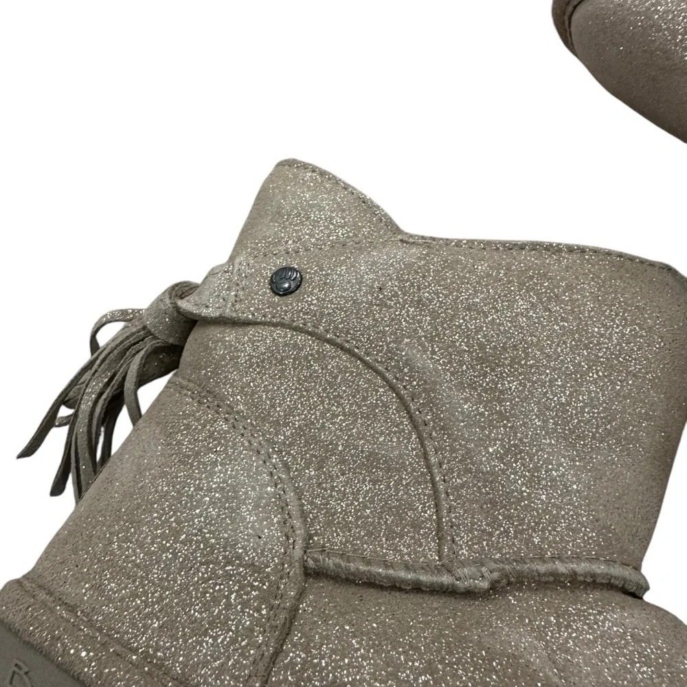 NEW BEARPAW Natalia beige gold tan color shimmer sherling